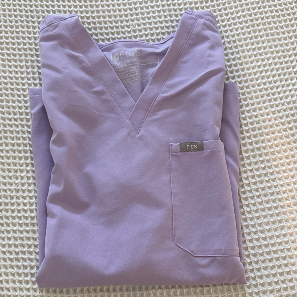 Figs Light Purple Scrub Top